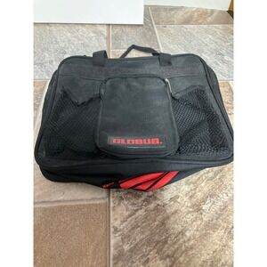 Globus Black Canvas Travel Organizer Utility Bag Mesh Pockets Carry Handle